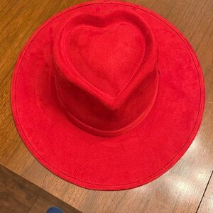 Red Heart-Shaped Fedora Hat